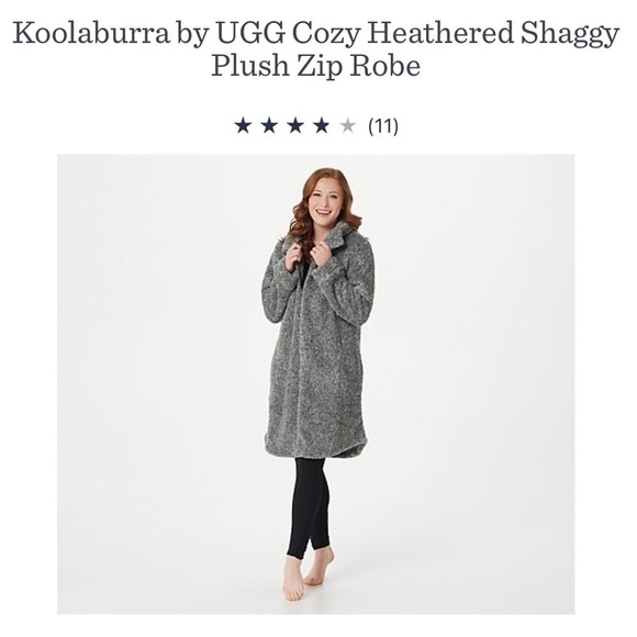 Koolaburra Jackets & Blazers - Koolaburra by UGG Cozy Heathered Grey Shaggy Plush Zip Robe Large Cozy Warm Soft